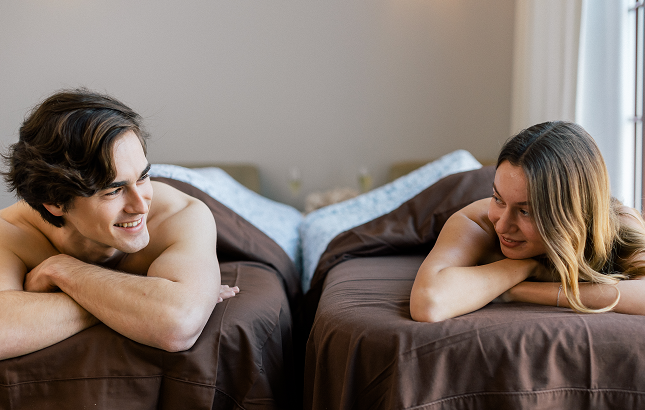 Couple getting massage